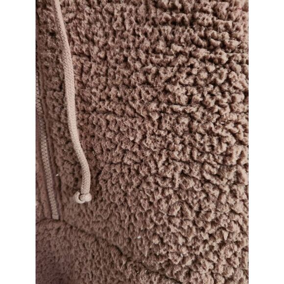 PINK Victoria Secret Brown Fleece Fluffy Half Zip Hoodie Size XXL. RO - Picture 3 of 5